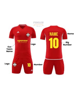 Customizable football kits Red/Orange - Fideles Sports